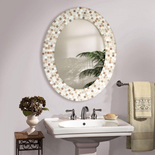 wall-mounted-white-and-brown-oval-mosaic-pattern-elegant-bathroom-frame-mirror-interior-bathroom-decorating-spectacular-elegant-bathroom-mirror-ideas