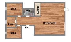 Troiposoban stan, Novi Sad, prodaja, 59m2, 115380e, id913209