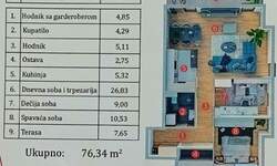 Trosoban stan, Kragujevac, prodaja, 76m2, 113033e, id995178