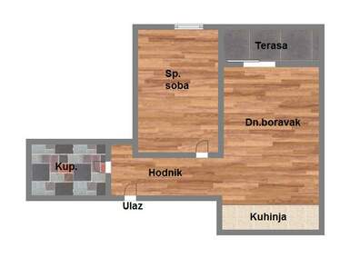 Dvosoban stan, Novi Sad, prodaja, 44m2, 110610e, id1009681