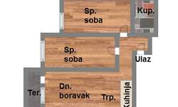 Trosoban stan, Novi Sad, ULAZ U VETENRIK, prodaja, 53m2, 100780e, id1055393