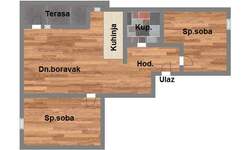 Trosoban stan, Novi Sad, prodaja, 63m2, 123700e, id1056890