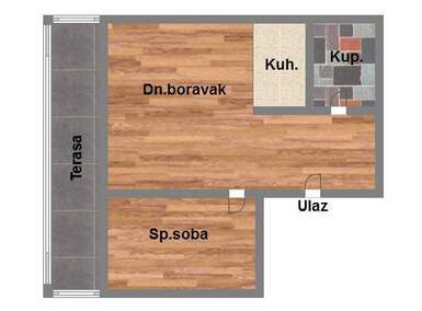 Dvosoban stan, Novi Sad, Somborski Bulevar, prodaja, 44m2, 114160e, id1080219
