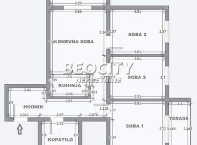Cetvorosoban stan, Beograd, Mirijevo I, prodaja, 73m2, 135700e, id1170522
