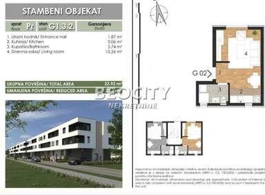 Jednosoban stan, Novi Sad, Adice, prodaja, 23m2, 35650e, id1369099
