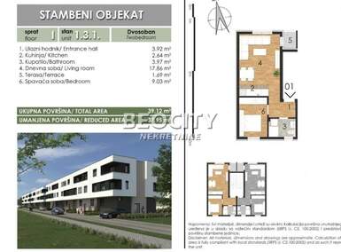 Dvosoban stan, Novi Sad, Adice, prodaja, 39m2, 68250e, id1376360