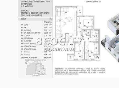 Trosoban stan, Novi Sad, Adice, prodaja, 69m2, 127650e, id1376424