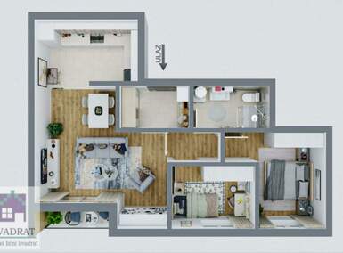 Dvoiposoban stan, Beograd, Rvati, prodaja, 60m2, 96194e, id1378174