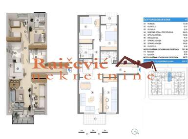 Cetvorosoban stan, Beograd, Gornji Grad, prodaja, 112m2, 285600e, id1381302