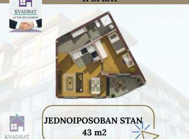 Jednoiposoban stan, Beograd, Rvati, prodaja, 43m2, 71000e, id1381905