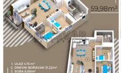 Trosoban stan, Kragujevac, Erdoglija, prodaja, 59m2, 108000e, id1391674
