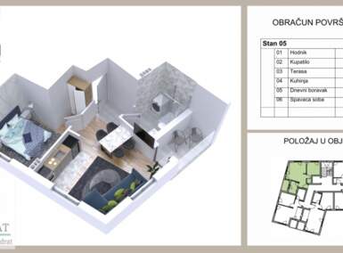 Jednosoban stan, Čajetina, prodaja, 38m2, 57090e, id1395370