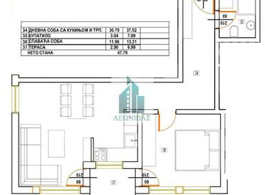 Jednoiposoban stan, Niš, prodaja, 47m2, 66950e, id1395405
