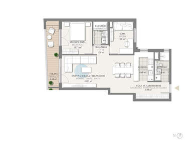 Trosoban stan, Beograd, Autokomanda, prodaja, 82m2, 332999e, id1419125