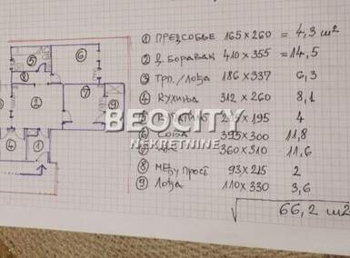 Trosoban stan, Beograd, Voždovac, prodaja, 66m2, 159000e, id1423385