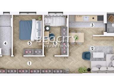 Trosoban stan, Novi Sad, Novo Naselje, prodaja, 56m2, 129300e, id1436532