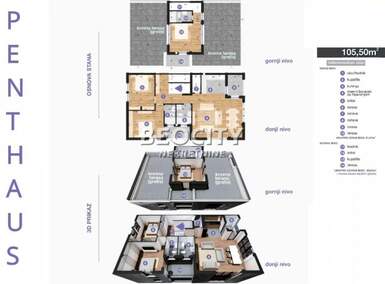 Cetvorosoban stan, Novi Sad, Telep, prodaja, 105m2, 262500e, id1440141