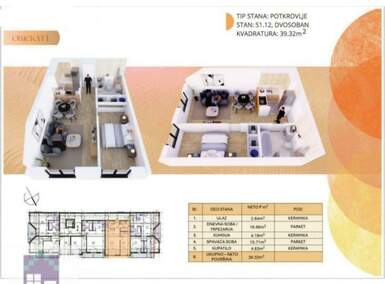 Jednoiposoban stan, Beograd, Obrenovac (mesto), prodaja, 39m2, 64878e, id1454320