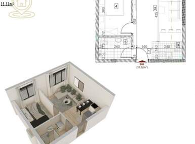 Dvosoban stan, Novi Sad, prodaja, 35m2, 88300e, id1454626