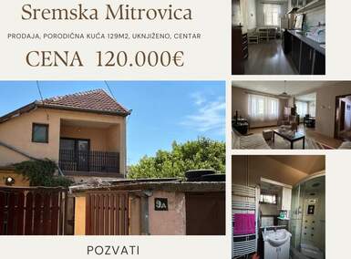 Kuca, Sremska Mitrovica, Sremska Mitrovica, prodaja, 129m2, 120000e, id1454900