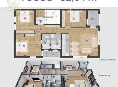 Cetvorosoban stan, Novi Sad, prodaja, 82m2, 185940e, id1454926