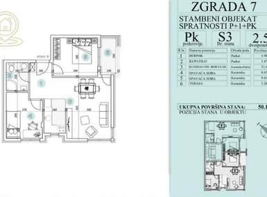 Dvoiposoban stan, Novi Sad, prodaja, 50m2, 88083e, id1455226