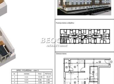 Trosoban stan, Novi Sad, Adice, prodaja, 54m2, 98500e, id1458265