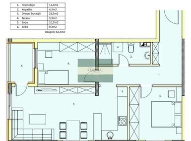 Dvosoban stan, Jagodina, prodaja, 62m2, 84240e, id1461442