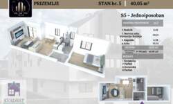 Jednoiposoban stan, Beograd, Rvati, prodaja, 40m2, 72000e, id1475607