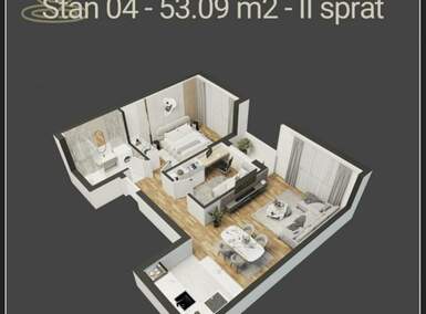 Trosoban stan, Novi Sad, prodaja, 53m2, 99081e, id1476955