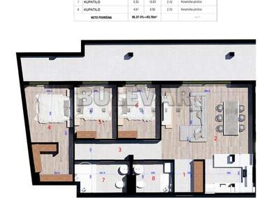 Cetvorosoban stan, Kragujevac, Aerodrom, prodaja, 83m2, 172811e, id1478207