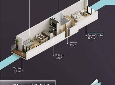 Dvosoban stan, Beograd, Lekino Brdo, prodaja, 47m2, 164500e, id1478308