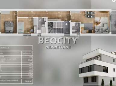 Trosoban stan, Novi Sad, Telep, prodaja, 75m2, 180000e, id1478404