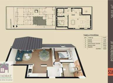 Dvosoban stan, Beograd, Obrenovac (mesto), prodaja, 58m2, 95750e, id1478414