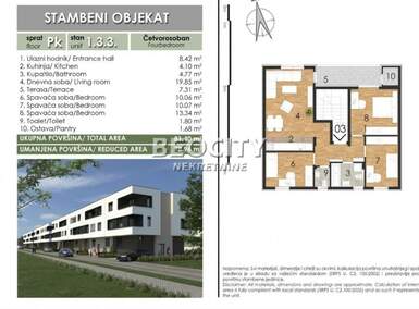 Cetvorosoban stan, Novi Sad, Adice, prodaja, 78m2, 120900e, id1481132