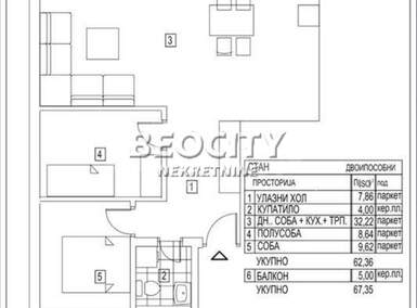 Trosoban stan, Beograd, Rakovica, prodaja, 67m2, 146000e, id1484918