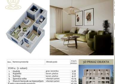 Dvosoban stan, Niš, Duvanište, prodaja, 48m2, 107000e, id1486374