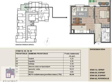 Dvosoban stan, Beograd - Obrenovac (mesto) | Prodaja · 46m² · 92.880€