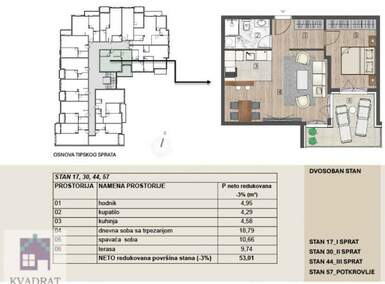 Dvosoban stan, Beograd - Obrenovac (mesto) | Prodaja · 53m² · 106.020€