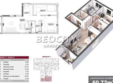 Trosoban stan, Novi Sad - Liman 4 | Prodaja · 61m² · 148.764€