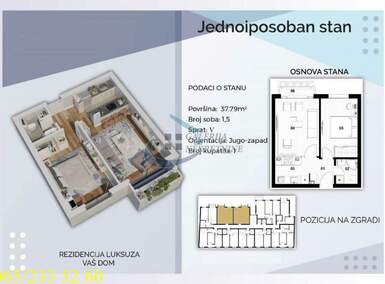 Jednoiposoban stan, Beograd - Dimitrija Tucovića | Prodaja · 38m² · 169.000€