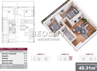 Trosoban stan, Novi Sad | Prodaja · 40m² · 74.000€