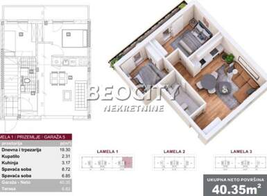 Trosoban stan, Novi Sad | Prodaja · 40m² · 74.000€