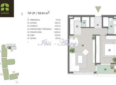 Dvosoban stan, Beograd - Blok 65 | Prodaja · 59m² · 248.000€