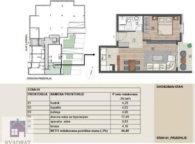 Dvosoban stan, Beograd - Obrenovac (mesto) | Prodaja · 44m² · 88.800€