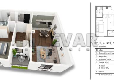 Dvoiposoban stan, Niš - Pantelej(Niš) | Prodaja · 56m² · 120.960€
