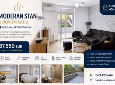 Jednoiposoban stan, Novi Sad - Mišeluk | Prodaja · 45m² · 87.550€