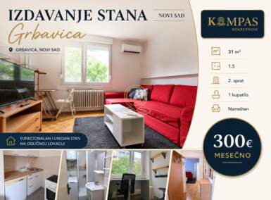 Jednoiposoban stan, Novi Sad | Izdavanje · 31m² · 300€
