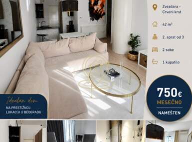 Dvosoban stan, Beograd - Crveni Krst | Izdavanje · 43m² · 750€