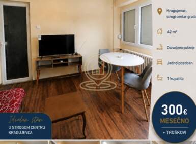 Jednoiposoban stan, Kragujevac | Izdavanje · 42m² · 300€